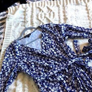 Blue and white floral dress